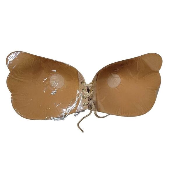 Self Adhesive Bra B Cup Backless Winged Goddess Nude - Picture 2 of 11